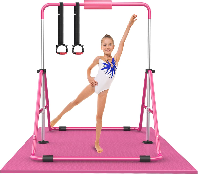 Kids Gymnastic Bars Adjustable Height Folding Training Kip Bar Expandable Home9