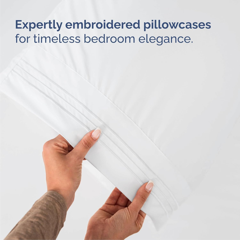 Queen 4 Piece Sheet Set Cooling Hotel Luxury Deep Pocket White Oeko-Tex5