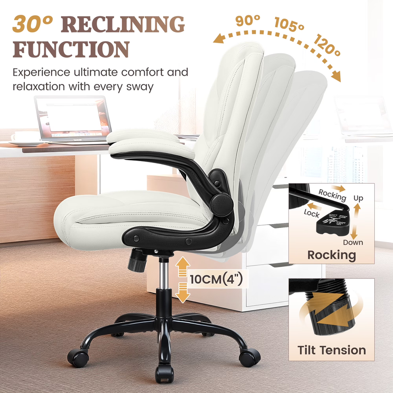 Leather Computer Office Chair 400LB Capacity High Back White6