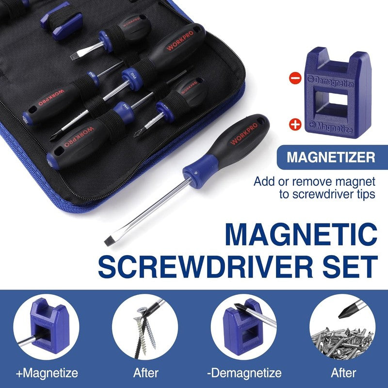 Magnetic 10 Piece Screwdriver Set with Pouch & Non Slip Grip for DIY Projects3