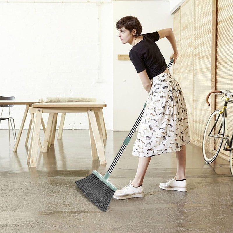 Long Handle Broom and Dustpan Set   Ideal for Indoor & Outdoor Use (Green)4