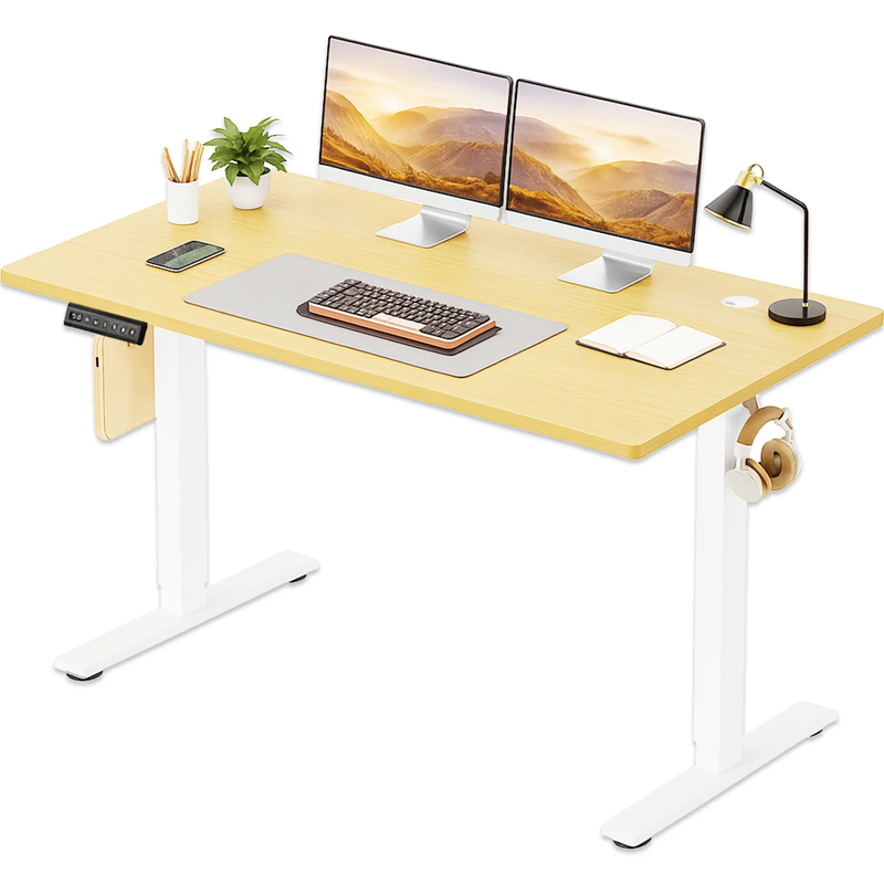 55"×24" Electric Height Adjustable Standing Desk Sit Stand Workstation Oak0
