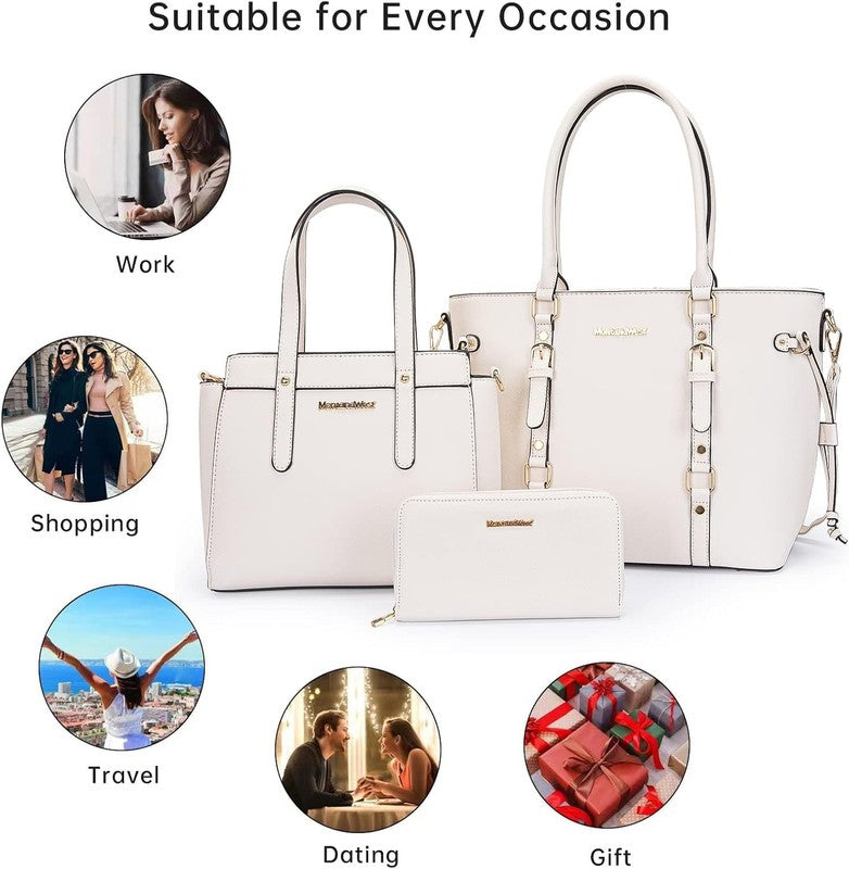 3PCS Purses for Women Tote Bag and Wallet Set Shoulder Satchel Handbags1