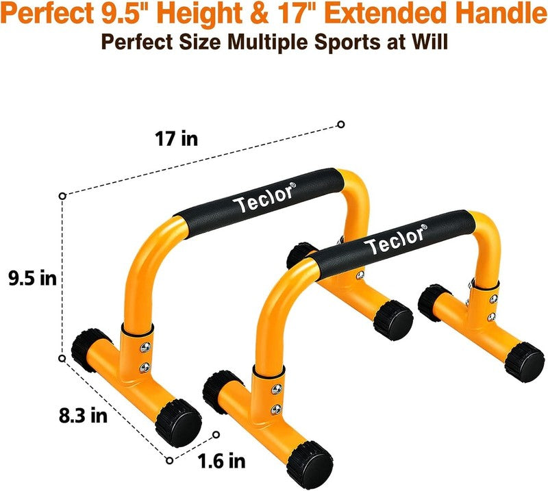 Push Up Parallettes Bars 9.5" Heavy Duty Stand L Sit Dip Handstand Calisthenics1