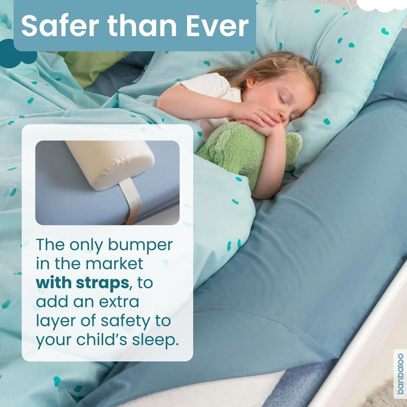 Toddler Bed Bumper 53" | Safe Bed Rails for All Bed Sizes | Foam Barrier1