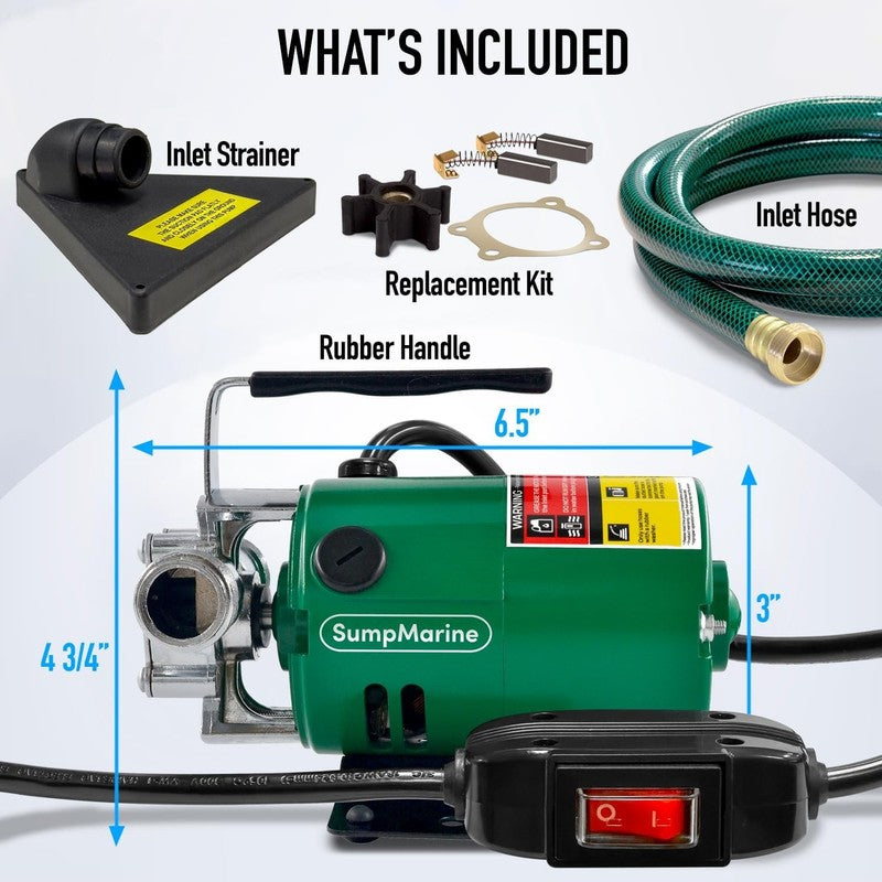 Water Transfer Pump, 115V 330 Gallon per Hour   Portable Electric Utility Pump w1