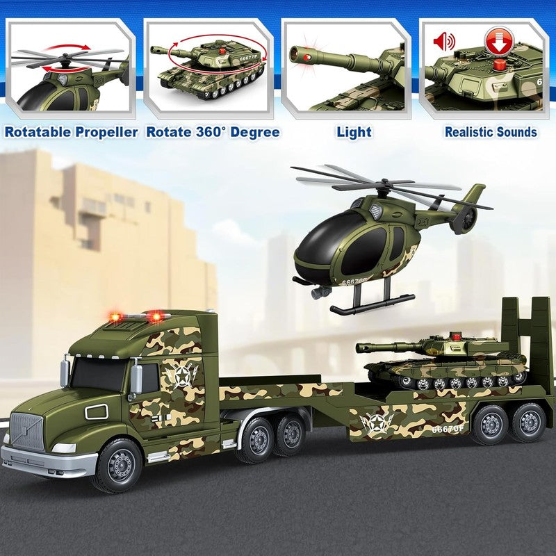Army Truck Boy Toys, 3 4 5 6 Vehicle Car Toy Brithday Gifts, 3 in 1 Extra Large1