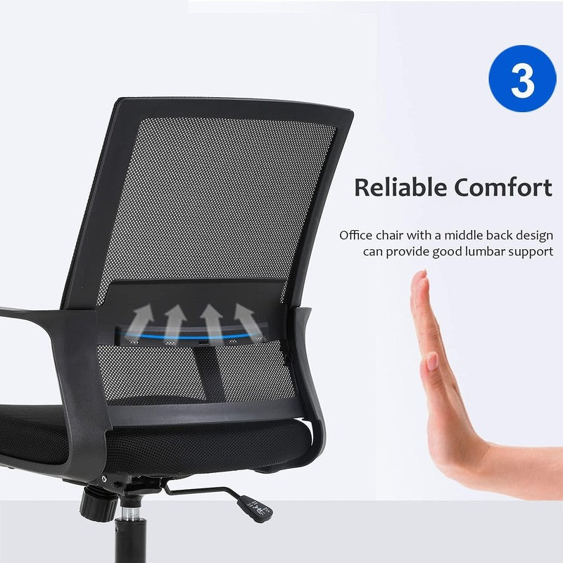 Office Chair Ergonomic Desk Chair Mid Back Mesh Computer Chair Lumbar Support Co4