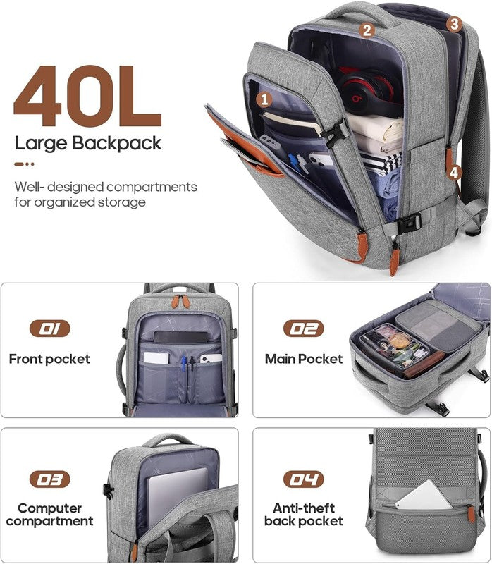 3 Piece Luggage Set 20" Carry On Spinner Hardside Suitcase w/ TSA Lock Grey4