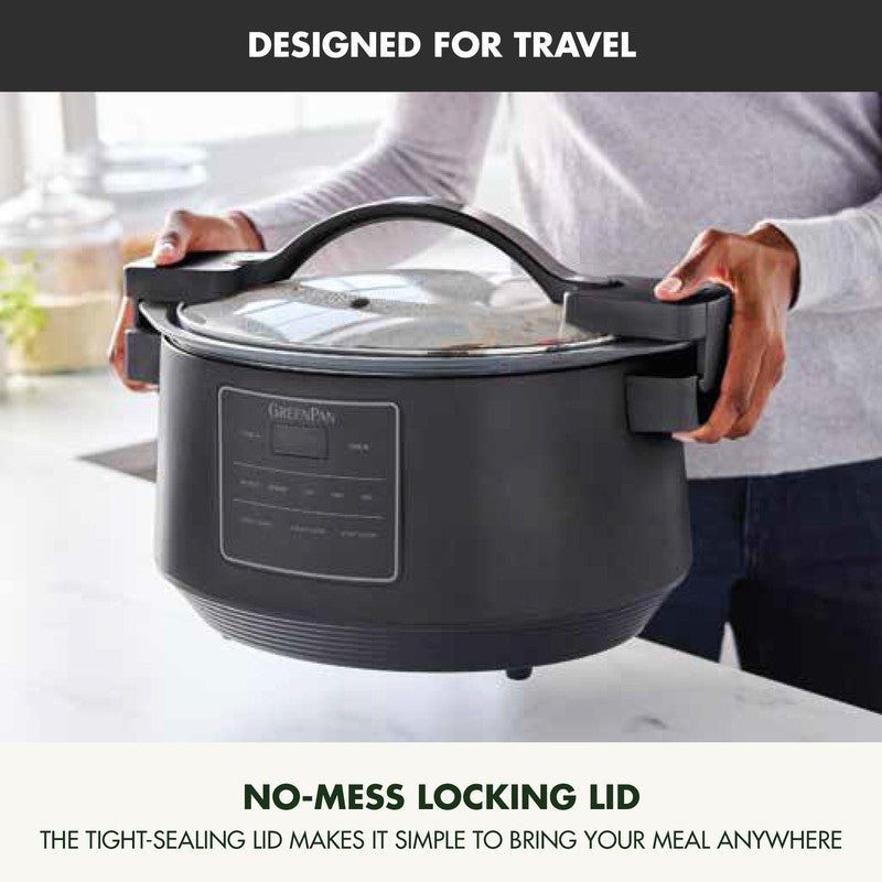 8 Quart Locking Lid Slow Cooker, Healthy Ceramic Nonstick, Graphite3