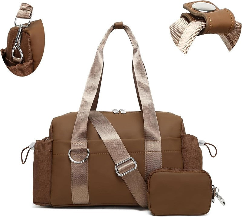 Everyday Mini Gym Bag Women 2.0 Tote Waterproof Travel Duffle Brown Coin Wallet7