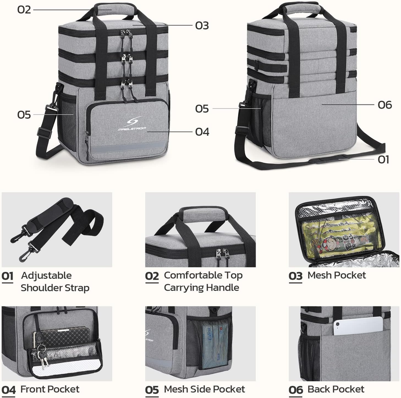 Insulated Lunch Bag Men Women Leakproof Cooler Lunch Box Tote Bag Portable3