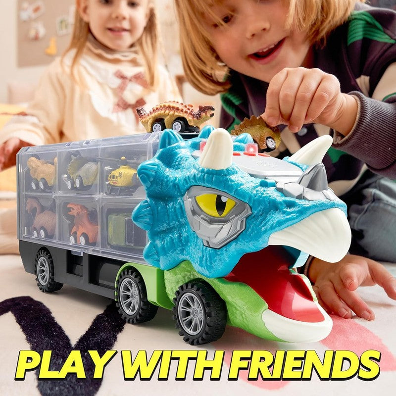 13 in 1 Dinosaur Toys for Kids 3 5, Triceraptor Dinosaur Truck with 12 Pull Back5