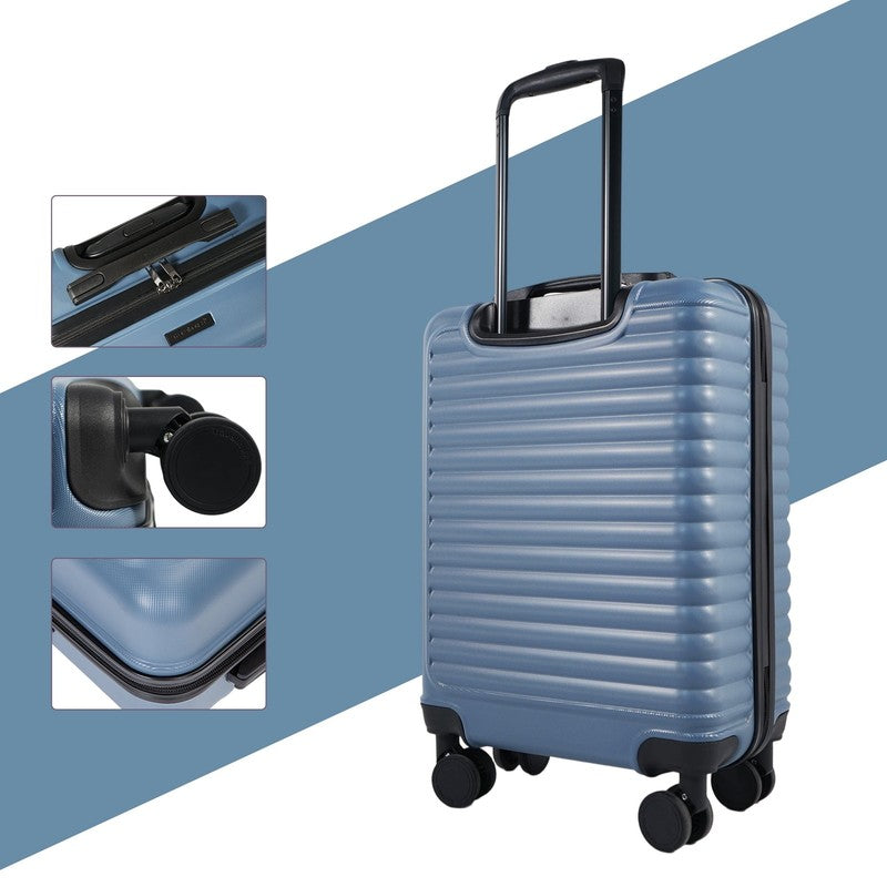 20" Underseat Hard Sided Carry On Luggage, Spinner Wheels, Abs,Blue2