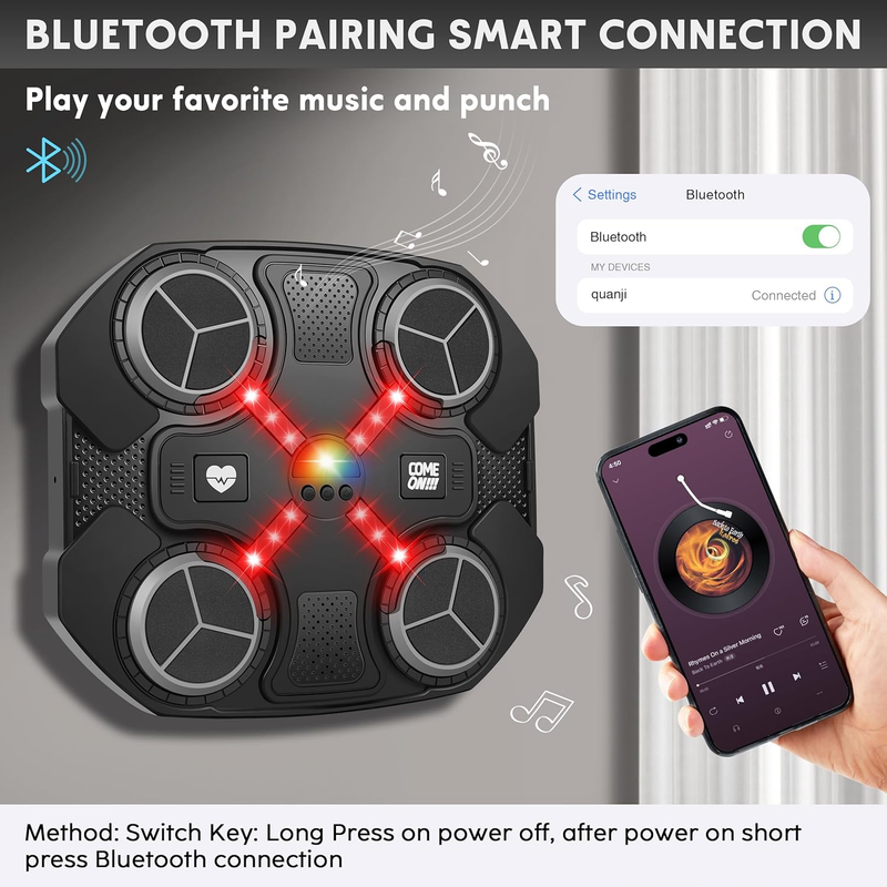 Music Boxing Machine Bluetooth Punching Target Wall Mount w/ Boxing Gloves1