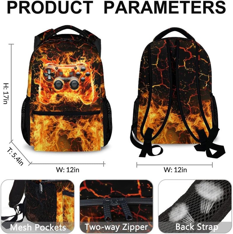17in Gamer Backpack for Boys Kids Teen School Bookbag Large Capacity2