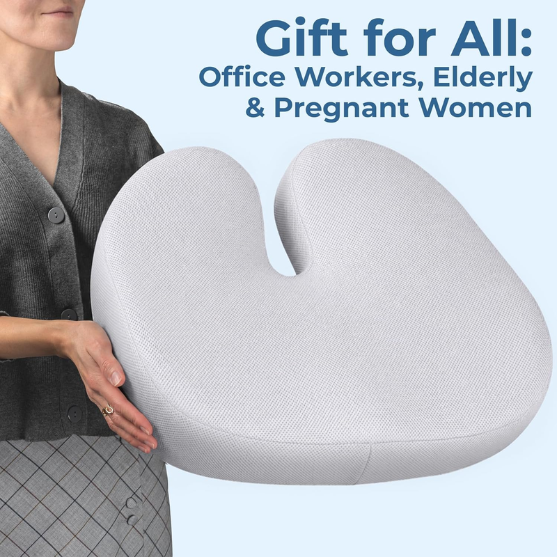 Memory Foam Seat Cushion Tailbone Pain Relief Coccyx Sciatica Light Gray6