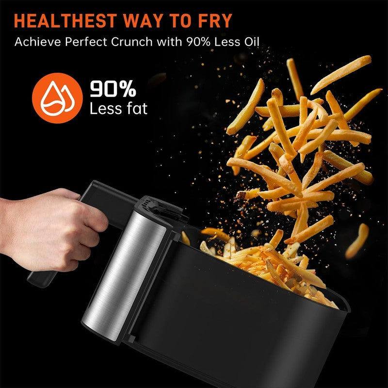 7.5QT Air Fryer Oven Clear Window 8 in 1 Touch Screen Oil Less Cooker Silver2