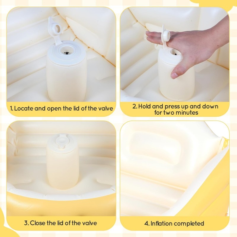 Inflatable Baby Bathtub – Portable Infant Tub with Anti Slip Saddle Seat4