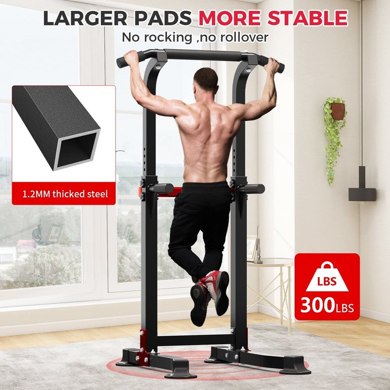 Pull up Bar Dip Station Power Tower Home Gym Equipment 300 Lb Load Steel3