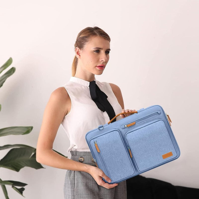 15.6 Inch Laptop Shoulder Bag 360 Protective Messenger 4 Zipper Pockets1