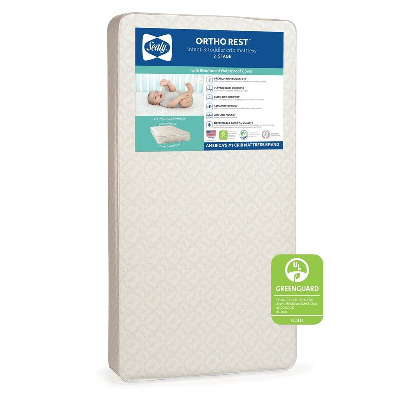 Rest Premium 2 Stage Crib Toddler Mattress 150 Coil Innerspring Gray0