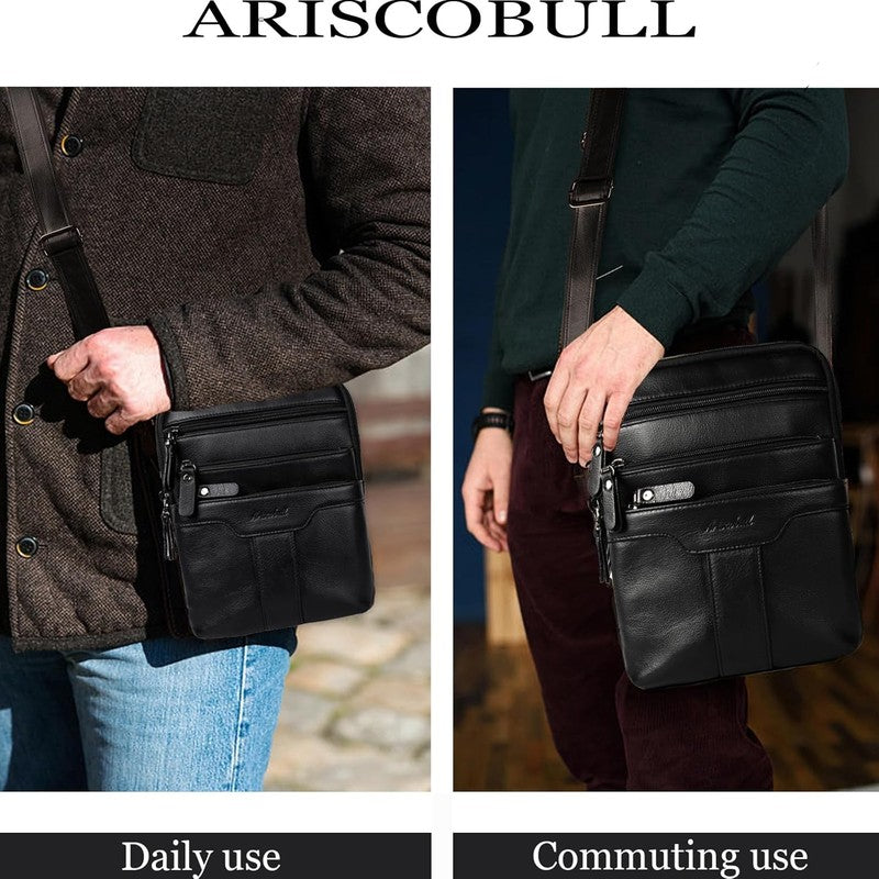 Leather Messenger Bag Men Small Sling Shoulder Crossbody Man Purse Pack6