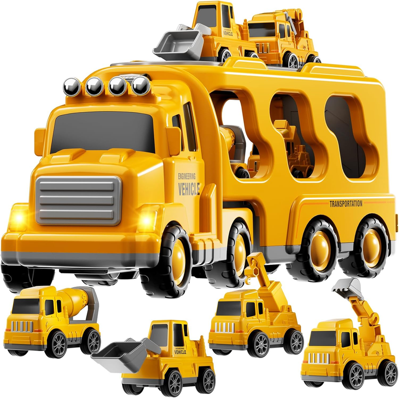 Construction Trucks Toys for 2 3 4 5 Years Old Boys   5 In 1 Carrier Transport V10