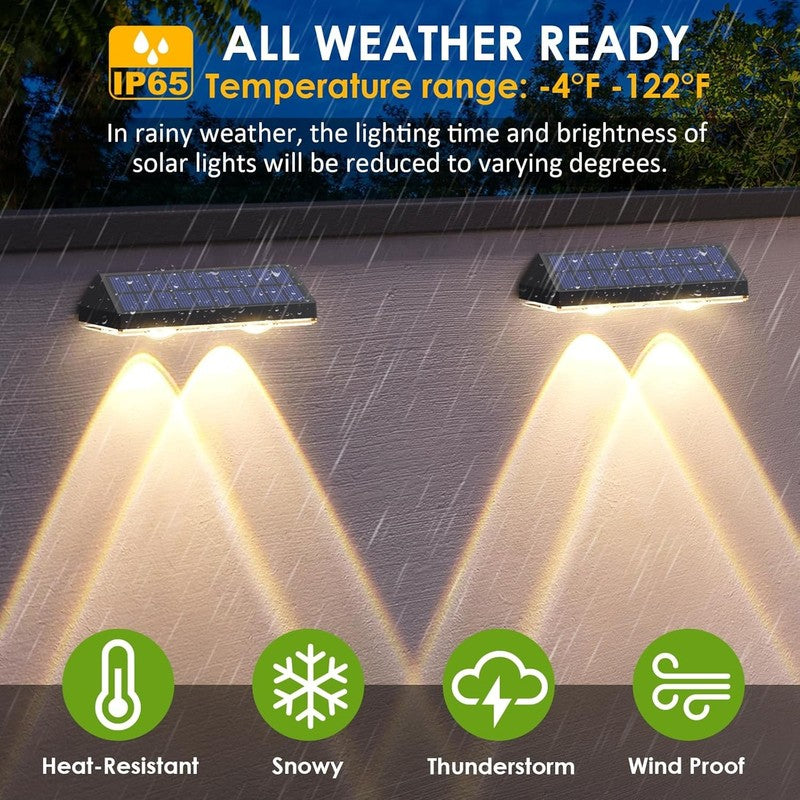 Solar Fence Lights Outdoor - 2700/4000/6000K 3 Mode, Waterproof LED, Fence Light2
