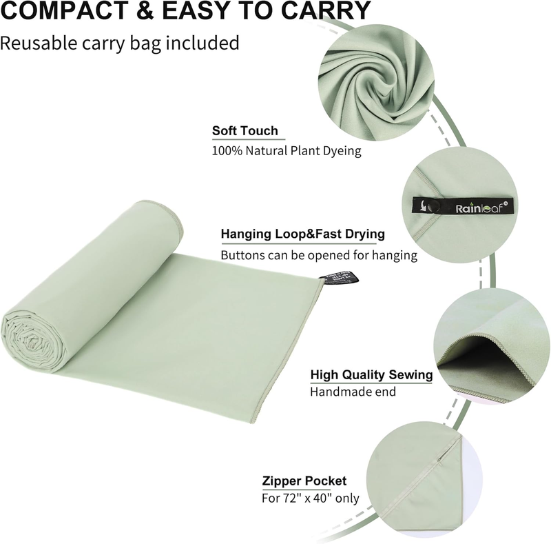 Microfiber Travel Towel Quick Dry Gym Camping Beach Pool Ultra Compact2