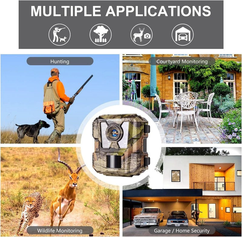 Mini Trail Camera 24MP 1080P HD IR Night Vision Waterproof Hunting Cam7