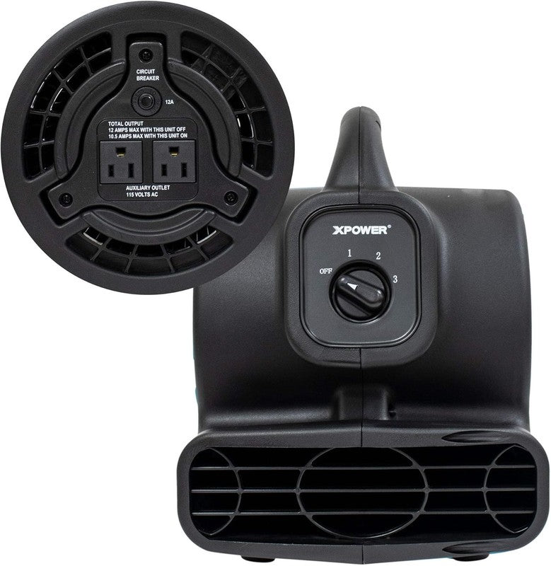 Mini Mighty 138W 600CFM Air Mover Carpet Dryer Floor Fan Black1
