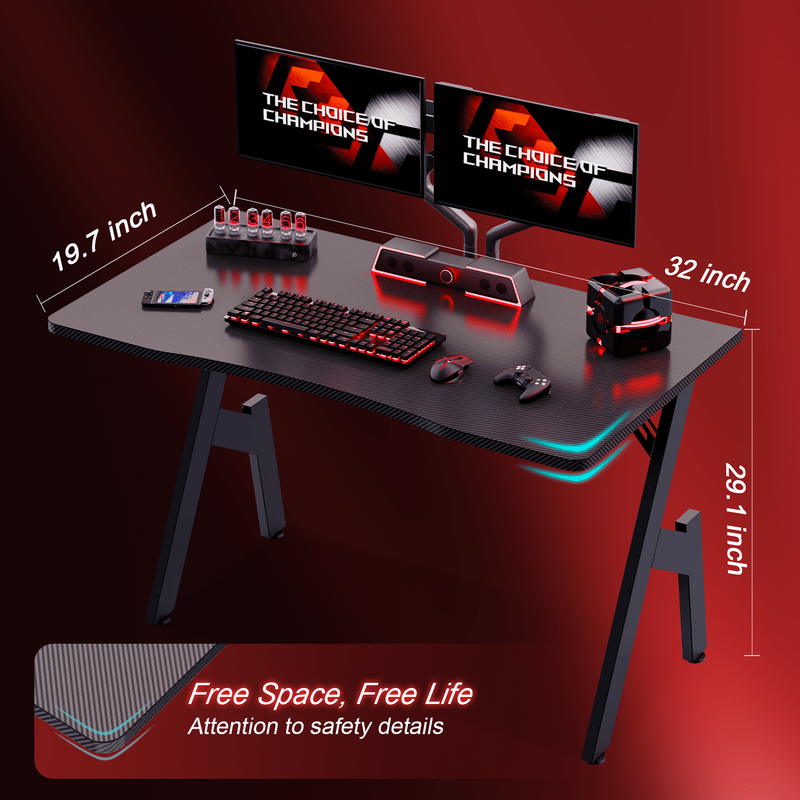 32 Inch Gaming Desk, Ergonomic Gamer Table, Gamer Workstations for Adult and Tee2