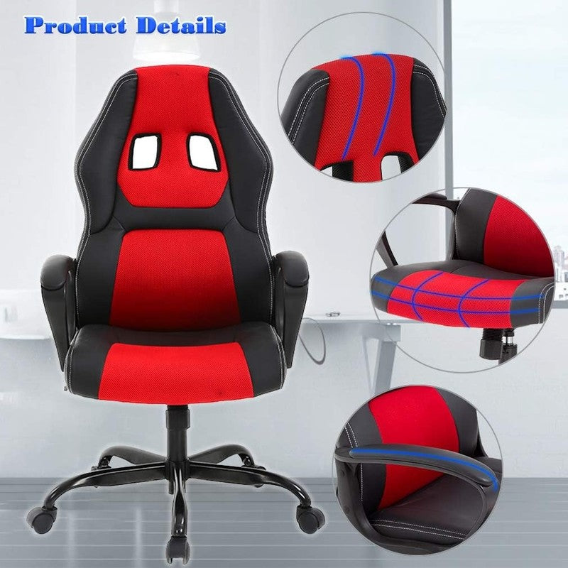 Ergonomic Red Gaming Chair with Lumbar Support   Affordable Office Desk Chair3