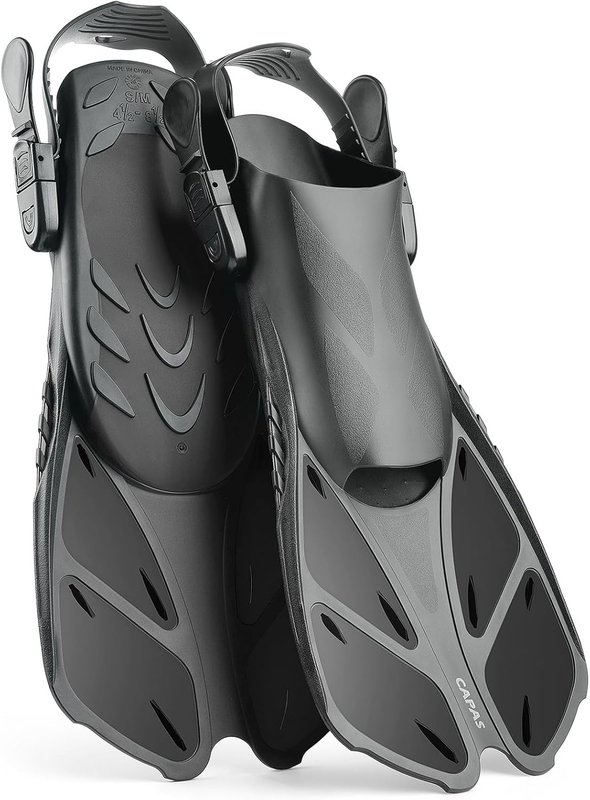 Travel Size Snorkel Fins Adjustable Open Heel Swim Fins for Diving Snorkeling3