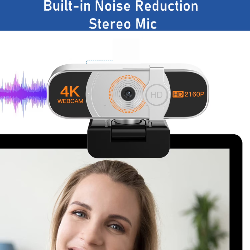 4K Webcam Auto Zoom Remote Privacy Cover Mic USB for PC Laptop Desktop2
