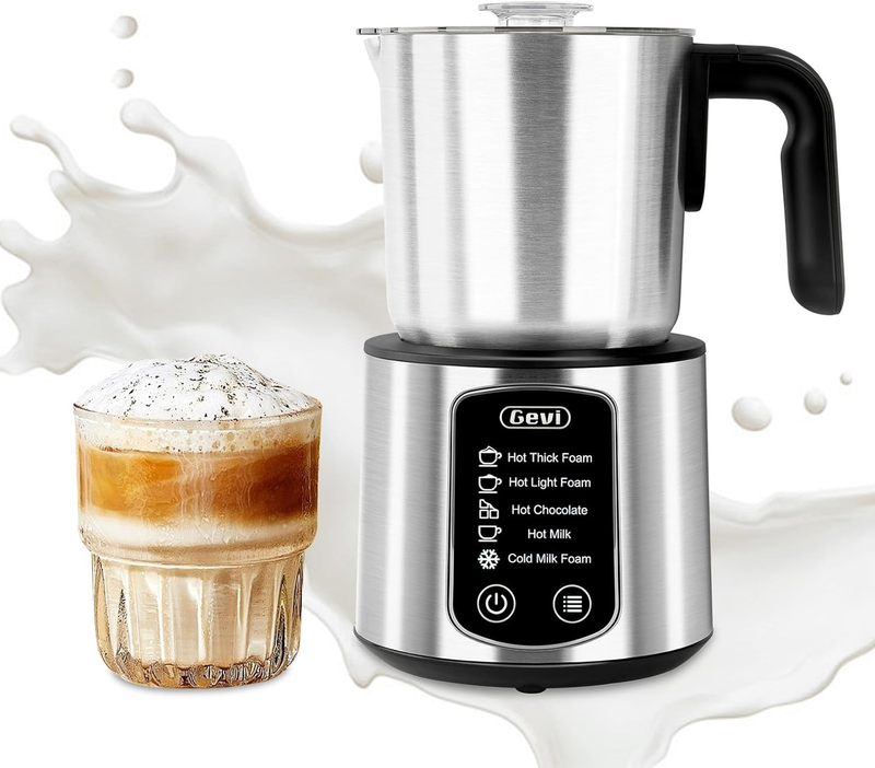 Hot Chocolate Maker with 5 in 1 Milk Frother and Steamer, Professional Milk Stea0