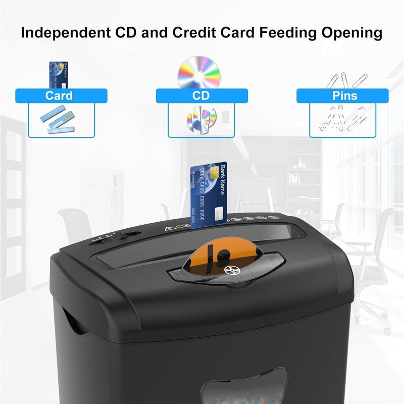 12 Sheet Cross Cut Paper Shredder P 4 5.55Gal Jam Proof Cards/CDs/Staples2