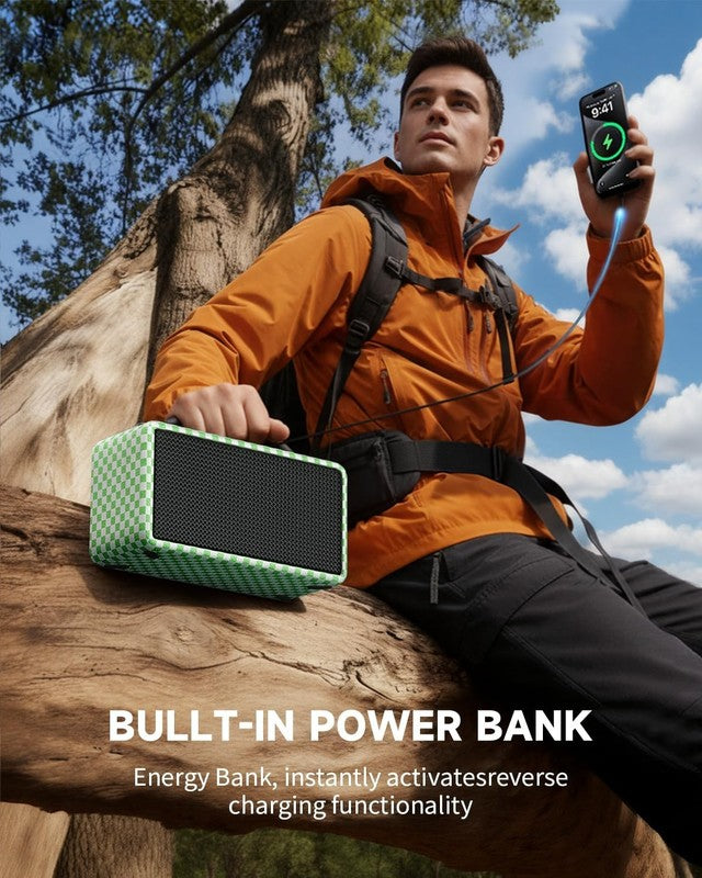 80W Portable Bluetooth Speaker 20H Playtime Subwoofer TWS Green5