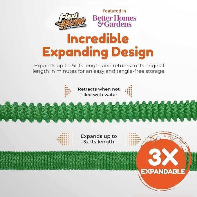 with 8 Function Nozzle, 50FT   Lightweight Expandable Garden Hose, No Kink Flexi1