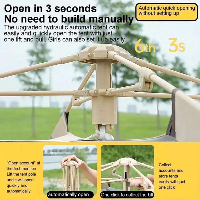 4 6 Person Tents for Camping,Portable Waterproof Large Glamping Tents for Outdoo4