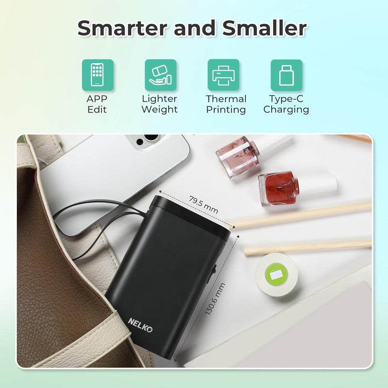 Black Bluetooth Label Maker   Wireless Mini Printer for Home, Office & School3