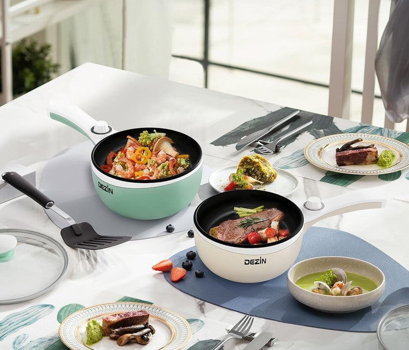 Electric Hot Pot 1.5L Mini Non Stick Sauté Pan Adjustable Power Portable7