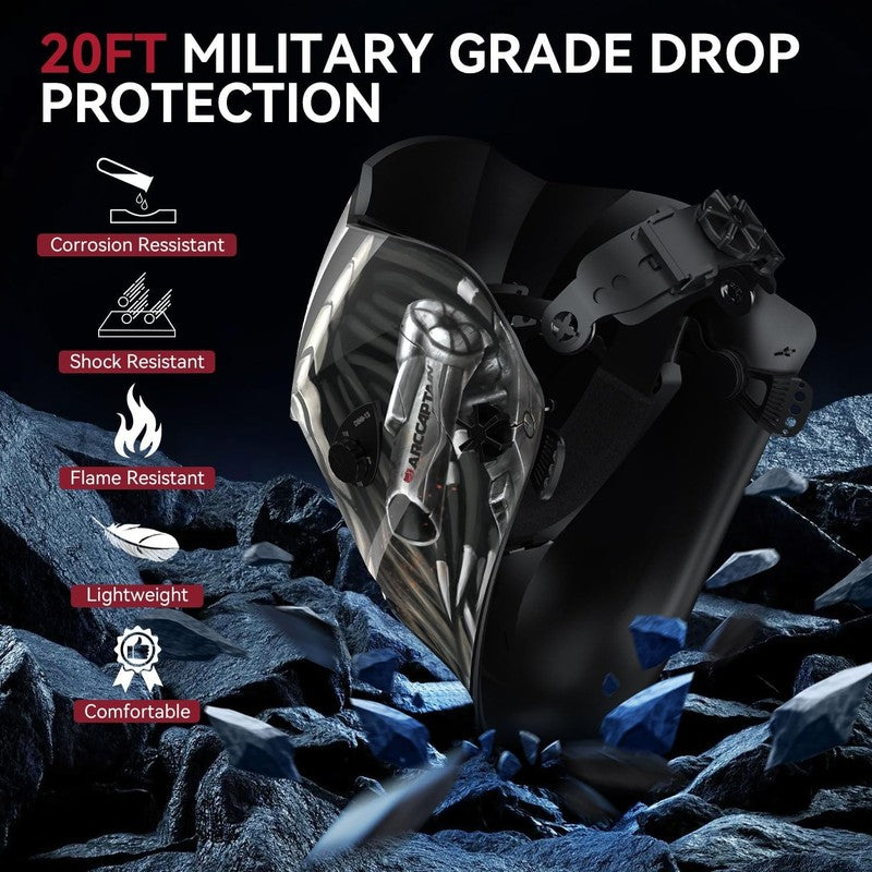 Auto Darkening Welding Helmet HSH S800 Warrior True Color 4 Arc Solar Powered1