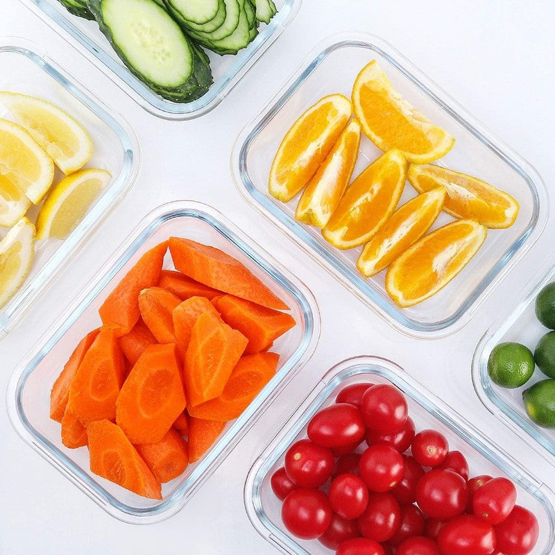 10 Pack 22 Oz Glass Meal Prep Containers with Lids, Gray, Microwave & Oven Safe1