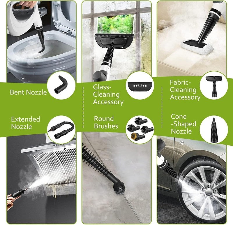 Handheld Multi-Surface Steam Cleaner with 12 Accessories for Home & Car4
