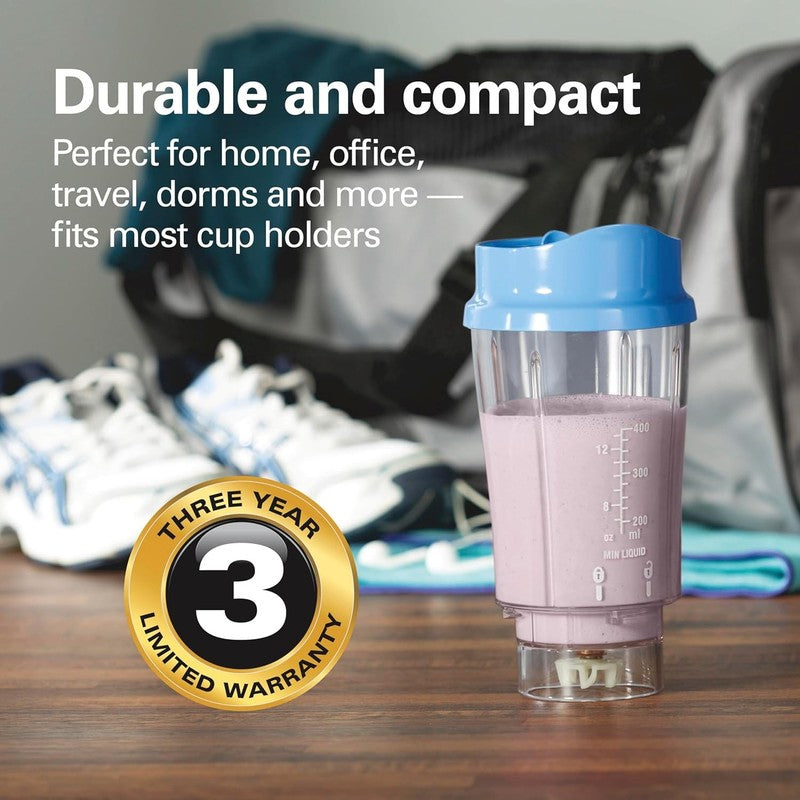 Portable Blender 14Oz BPA Free Cup & Lid, Stainless Steel Blades, Blue 511724