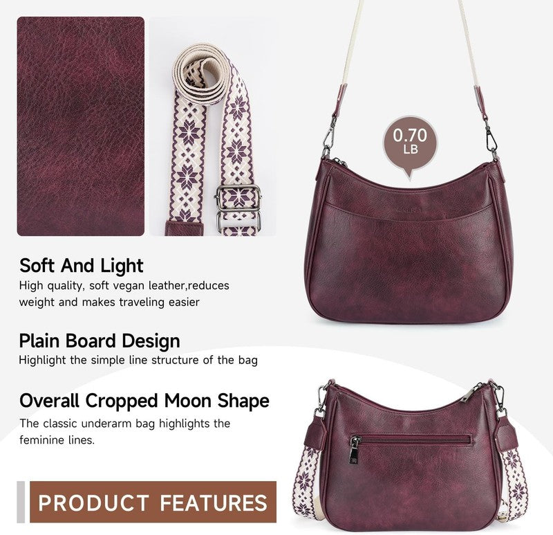 Trendy Leather Crossbody Purse with Adjustable Strap, Women'S Shoulder Handbag4
