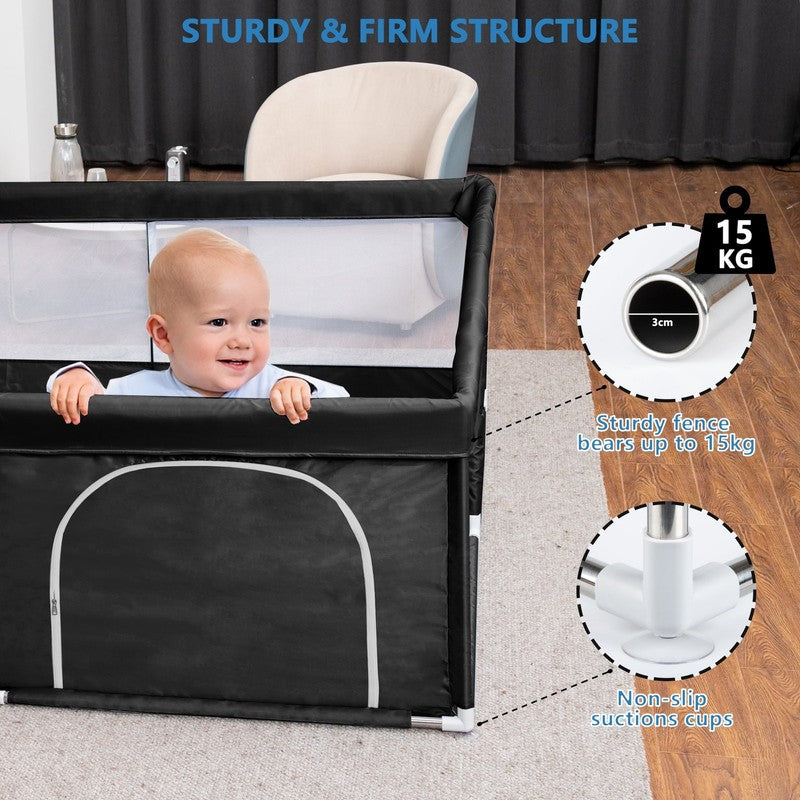 Baby Playpen Large Play Yard Fence for Toddlers,50"X50" Black5
