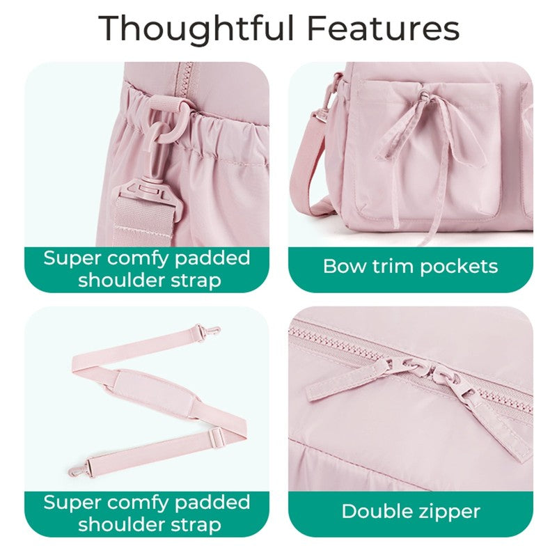 Travel Duffel Bag for Women, Lightweight Fashion Tote Handbag with Bowtie, Water5